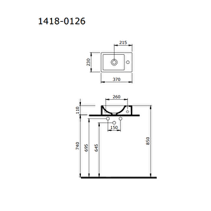 Milano Dar Sol Lavabo 37 Cm  Burgonya Bordosu 1418-072-0126