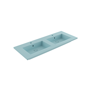 Milano Çift Gözlü Lavabo 120 Cm Mat Buz Mavi 1111-029-0126