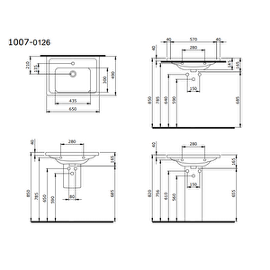 Taormina Pro Etajerli Lavabo 66 Cm 1007-001-0126