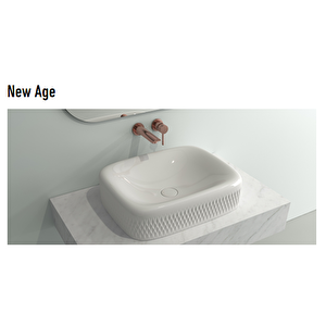 New Age Tezgah Üstü Lavabo 55 Cm Parlak Beyaz 1411-001-0125