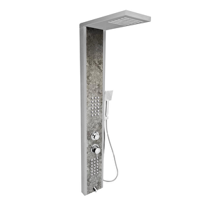 Çift Renk (silver Gri-granit Gri) Masajlı Duş Paneli , Duş Seti , Duş Kolonu ,duş Başlığı