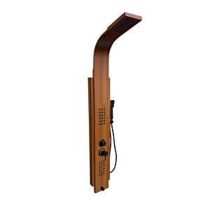 Victoria Aqua Kuğu Premium Teak Ağacı Desenli Masajlı Duş Paneli