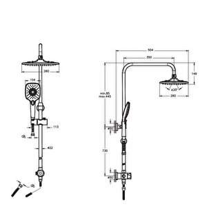 Solid S Banyo Bataryası + Kuğu Lavabo Bataryası + 3s Duş Sistemi