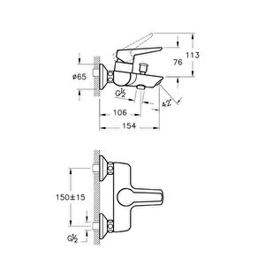 Artema Solid S Banyo Bataryası + Kuğu Lavabo Bataryası + 3s Duş Sistemi