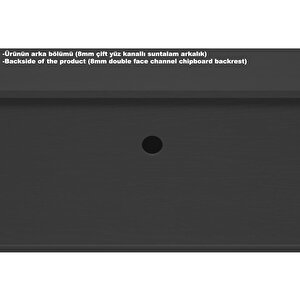 Nova  Zebra Kapak 180 Cm 2 Kapak 2 Çekmeceli Premium Tv Ünitesi - Minifiks - Wood Siyah / Atlantik Çam