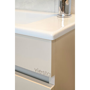 Fit Banyo Dolabı Seti (45 Cm Vizon Aynalı Lavabolu Mdf)