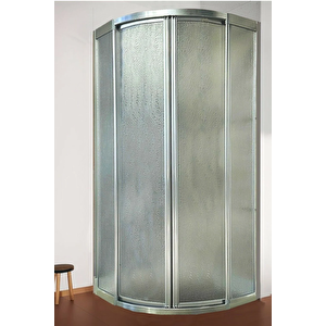 Duşakabin Krom Oval Mika Camlı 90x90 (teknesiz)