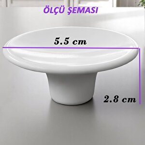 8 Adet Plastik Çanak Kulp Beyaz Düğme Tek Vidalı Mobilya Mutfak Dolap Dolabı Çekmece Kulbu Kulpları