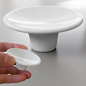 Plastik Çanak Kulp Beyaz Düğme Tek Vidalı Mobilya Mutfak Dolap Dolabı Çekmece Kulbu Kulpları