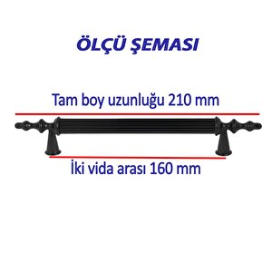 8 Adet Sert Plastik Polavit Siyah 160 Mm  Mobilya Mutfak Çekmece Dolap Dolabı Kulpu Kulbu Kulpları