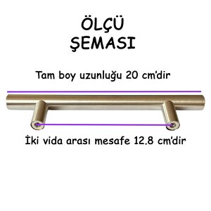 12 Adet Boy Kulp İnox 128 Mm Kulp Mobilya Mutfak Dolabı Çekmece Dolap Kapak Kulpu Kulbu Metal Kulpları