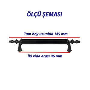 16 Adet Sert Plastik Polavit Siyah 96 Mm  Mobilya Mutfak Çekmece Dolap Dolabı Kulpu Kulbu Kulpları
