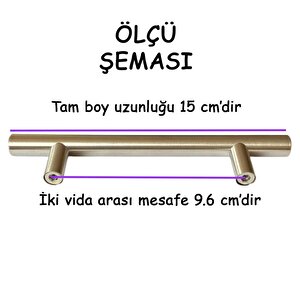 Boy Kulp İnox 96 Mm Kulp Mobilya Mutfak Dolabı Çekmece Dolap Kapak Kulpu Kulbu Metal Kulpları