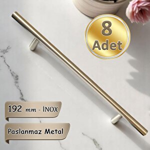 8 Adet Boy Kulp İnox 192 Mm Kulp Mobilya Mutfak Dolabı Çekmece Dolap Kapak Kulpu Kulbu Metal Kulpları