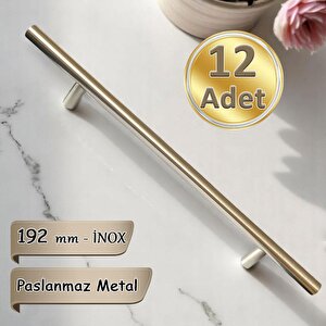 12 Adet Boy Kulp İnox 192 Mm Kulp Mobilya Mutfak Dolabı Çekmece Dolap Kapak Kulpu Kulbu Metal Kulpları