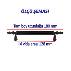 16 Adet Sert Plastik Polavit Siyah 128 Mm  Mobilya Mutfak Çekmece Dolap Dolabı Kulpu Kulbu Kulpları