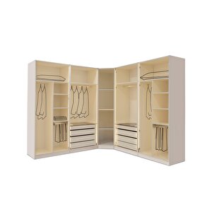 Plati̇n Köşe Mdf Bazalı Ledli̇ Yatak Odası Takımı