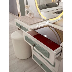 Turkuaz Mdf Bazalı Ledli̇ Yatak Odası Takımı