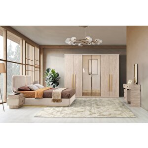Kapadokya Mdf Bazalı Ledli̇ Yatak Odası Takımı