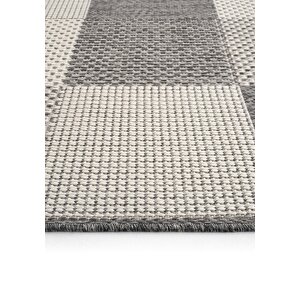 Cool Halı Grande 01 Gri Balkon Kilimi Dama Desenli Halı Antre Halısı Kaymaz Tabanlı mutfak kilimi