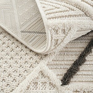 Ares 8805 Bohem Halı Salon Halısı Krem Halı Koridor Halısı Kesme Halı Yolluk Oturma Odası Halısı