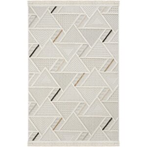 Ares 8805 Bohem Halı Salon Halısı Krem Halı Koridor Halısı Kesme Halı Yolluk Oturma Odası Halısı 100x700 cm