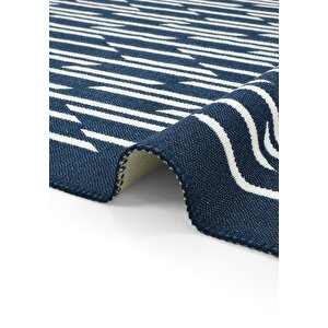 Cool Halı Lovely Lacivert Kilim Halı Çift Taraflı Makinede Yıkanabilir Banyo Mutfak Balkon Kilim