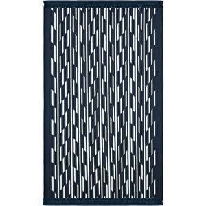 Lovely Lacivert Kilim Halı Çift Taraflı Makinede Yıkanabilir Banyo Mutfak Balkon Kilim Lacivert