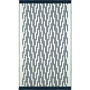Lovely Lacivert Kilim Halı Çift Taraflı Makinede Yıkanabilir Banyo Mutfak Balkon Kilim Lacivert