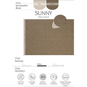 Sunny Kahverengi Halı Yolluk Oturma Odası Salon Halısı Yumuşak Bukle Modern Makine Halısı 120x350 cm