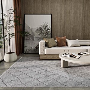 Newyork 3111 Gri Yumuşak Tuşeli Halı Kilim Salon Koridor Kesme Yolluk Dokuma Makine Halısı Gri