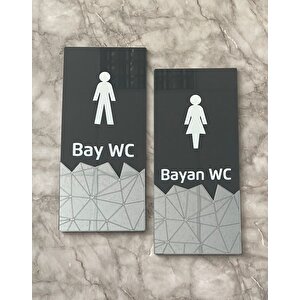 Gümüş Aynalı Dikey Wc Yönlendirme Levha Seti Yönlendirmesi