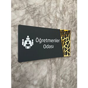 Öğretmenler Odası Kapı Yönlendirme Levhası Oda İsimliği 24x12 Cm
