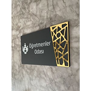 Öğretmenler Odası Kapı Yönlendirme Levhası Oda İsimliği 24x12 Cm