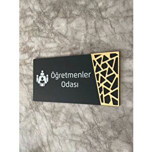 Öğretmenler Odası Kapı Yönlendirme Levhası Oda İsimliği 24x12 Cm