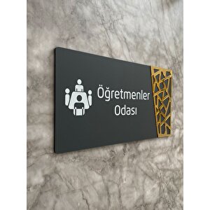 Öğretmenler Odası Kapı Yönlendirme Levhası Oda İsimliği 24x12 Cm