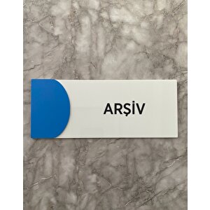 Ortaokula Uygun Renk Mavi Arşiv Yön Levhası Kapı İsimliği