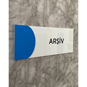Ortaokula Uygun Renk Mavi Arşiv Yön Levhası Kapı İsimliği