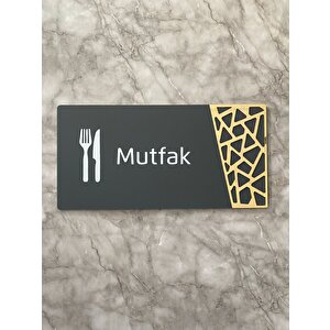 Mutfak Kapı Yönlendirme Levhası Oda İsimliği 24x12 Cm