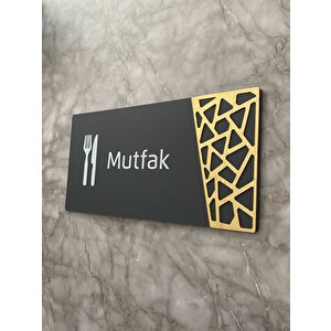 Mutfak Kapı Yönlendirme Levhası Oda İsimliği 24x12 Cm