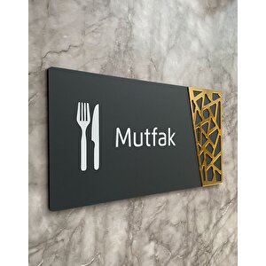 Mutfak Kapı Yönlendirme Levhası Oda İsimliği 24x12 Cm