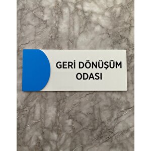 Ortaokula Uygun Renk Mavi Geri Dönüşüm Odası Yön Levhası Kapı İsimliği