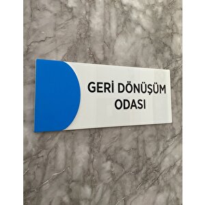 Ortaokula Uygun Renk Mavi Geri Dönüşüm Odası Yön Levhası Kapı İsimliği