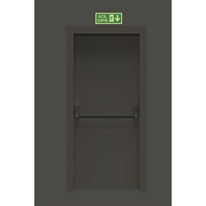 Fosforlu Fotolümen Folyolu Aşağı Yönlü Çıkış Exıt Yön Levhası 29x12 Cm