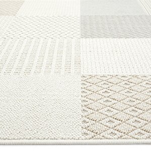 Ares 8806 Bej Halı Salon Halısı Patchwork Halı Koridor Halısı Kesme Halı Yolluk Oturma Odası Halısı