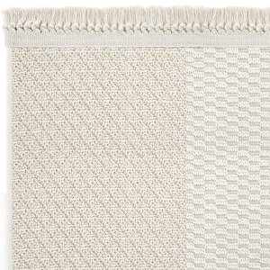 Ares 8806 Bej Halı Salon Halısı Patchwork Halı Koridor Halısı Kesme Halı Yolluk Oturma Odası Halısı 120x650 cm