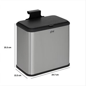 5five Simply Smart Dolap İçi Compact 5lt. Çöp Kovası Çelik