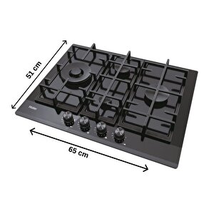 Haier Havg5d4hb Wok Gözlü Siyah Ankastre Ocak