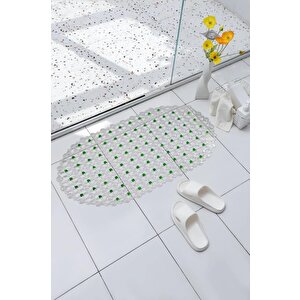 Efe Mark Eko Serisi Banyo - Küvet İçi Kaydırmaz Vantuzlu Oluklu Oval Paspas 63 X 34 Cm, Yeşil
