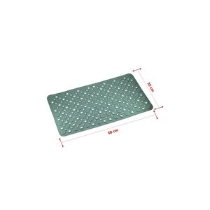 Efe Mark Premium Serisi Banyo - Küvet İçi Kaydırmaz Vantuzlu Oluklu Desenli Diktördgen Paspas 67,5 X 34,5 Cm, Yeşil